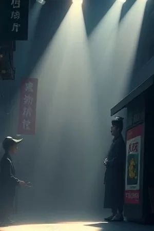 候鸟车站影片封面，黄昏候车厅与行李箱
